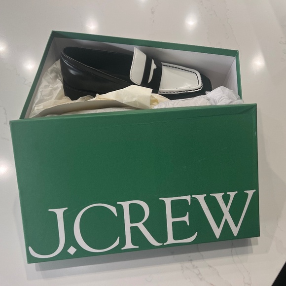 Brand New J Crew Addison Stacked-heel Loafers in Colorblock - Picture 2 of 2